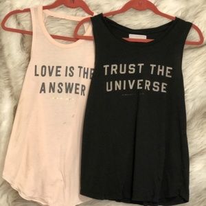 Spiritual Gangster Pink Black Tanks